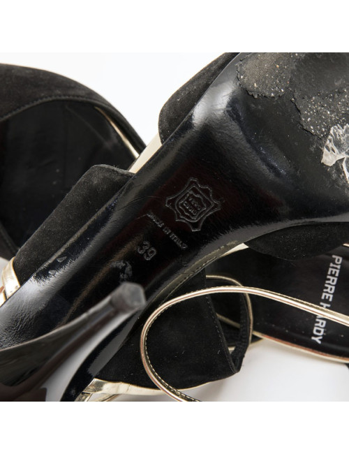 Sandales hautes T 39 PIERRE HARDY noir et doré