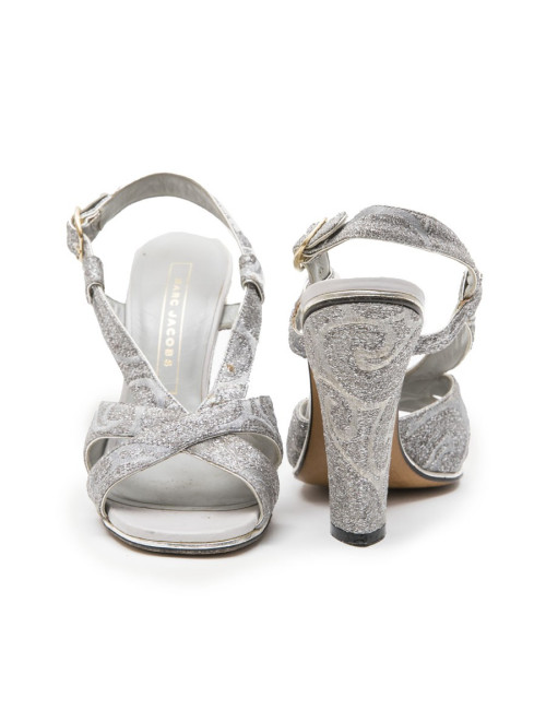 Sandales hautes T 38.5 MARC JACOBS argentées