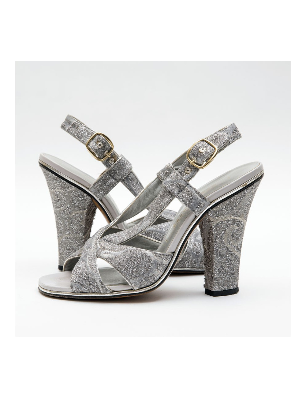 Sandales hautes T 38.5 MARC JACOBS argentées