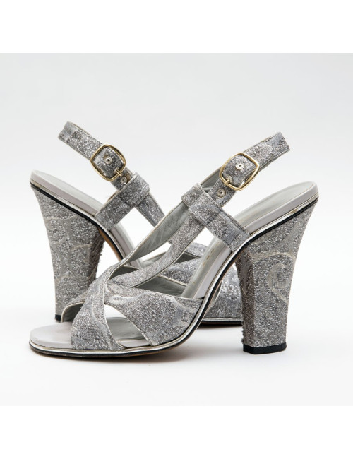 Sandales hautes T 38.5 MARC JACOBS argentées