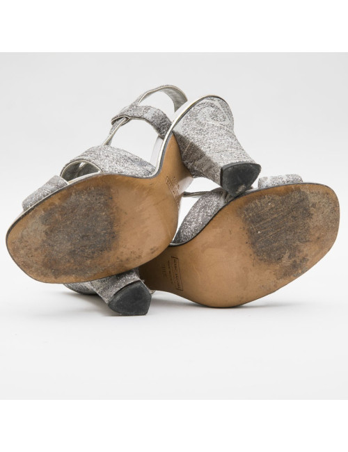 Sandales hautes T 38.5 MARC JACOBS argentées