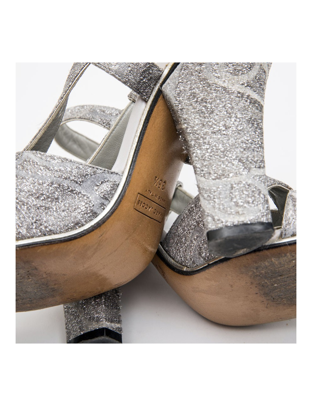 Sandales hautes T 38.5 MARC JACOBS argentées