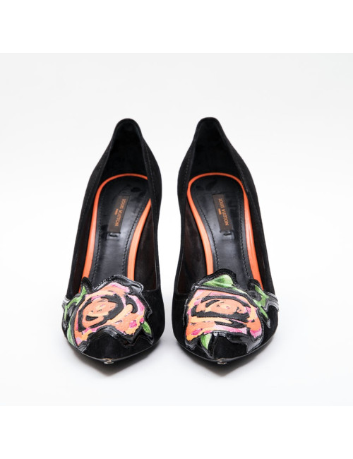 Escarpins T 39 LOUIS VUITTON en veau velours noir 