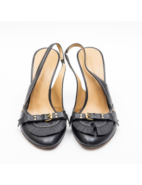 Escapins T 39 DSQUARED2 cuir   avec surpiqûres