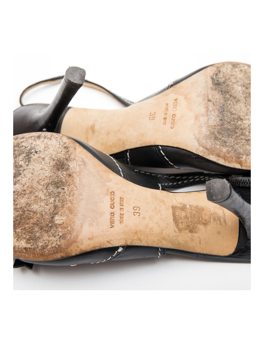 Escapins T 39 DSQUARED2 cuir   avec surpiqûres