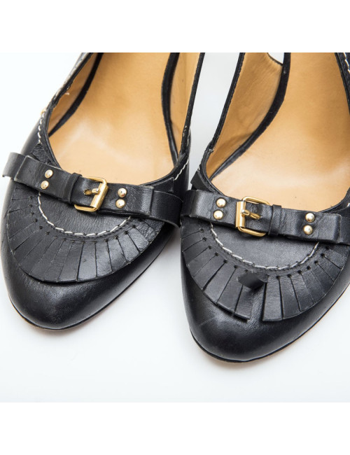 Escapins T 39 DSQUARED2 cuir   avec surpiqûres