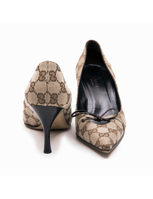 Escarpins T 37 GUCCI toile monogram