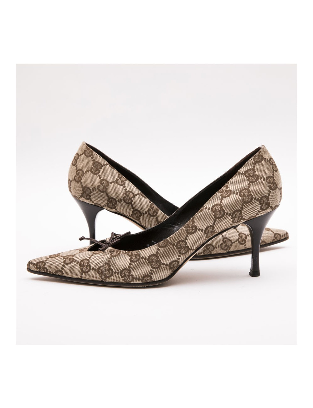 Escarpins T 37 GUCCI toile monogram