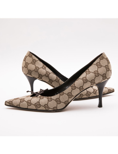 Escarpins T 37 GUCCI toile monogram