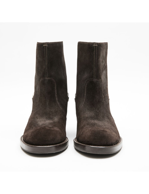 GUCCI boots size 39 in brown velvet calfskin