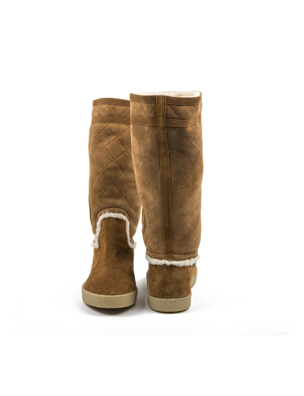 Bottes T 40  CHANELen peau retournée camel