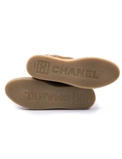 CHANEL boots in camel color quilted lambskin leather size 40