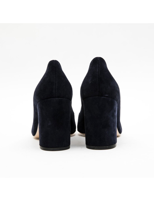 Escarpins T 36.5 GIANVITO ROSSI veau velours bleu