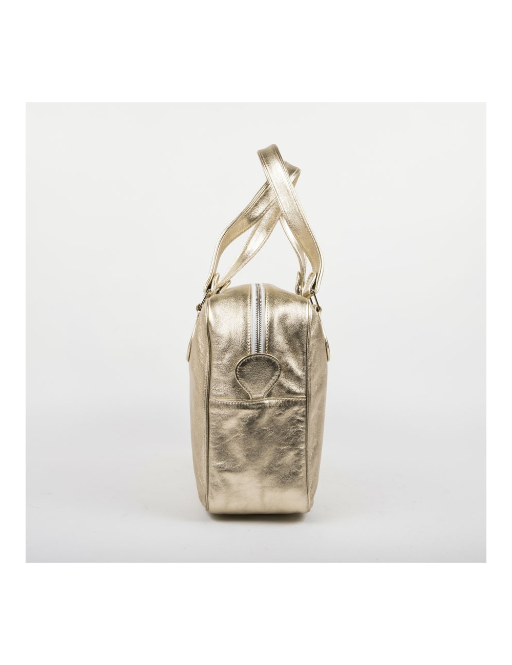 COURREGES bag in golden smooth lambskin leather