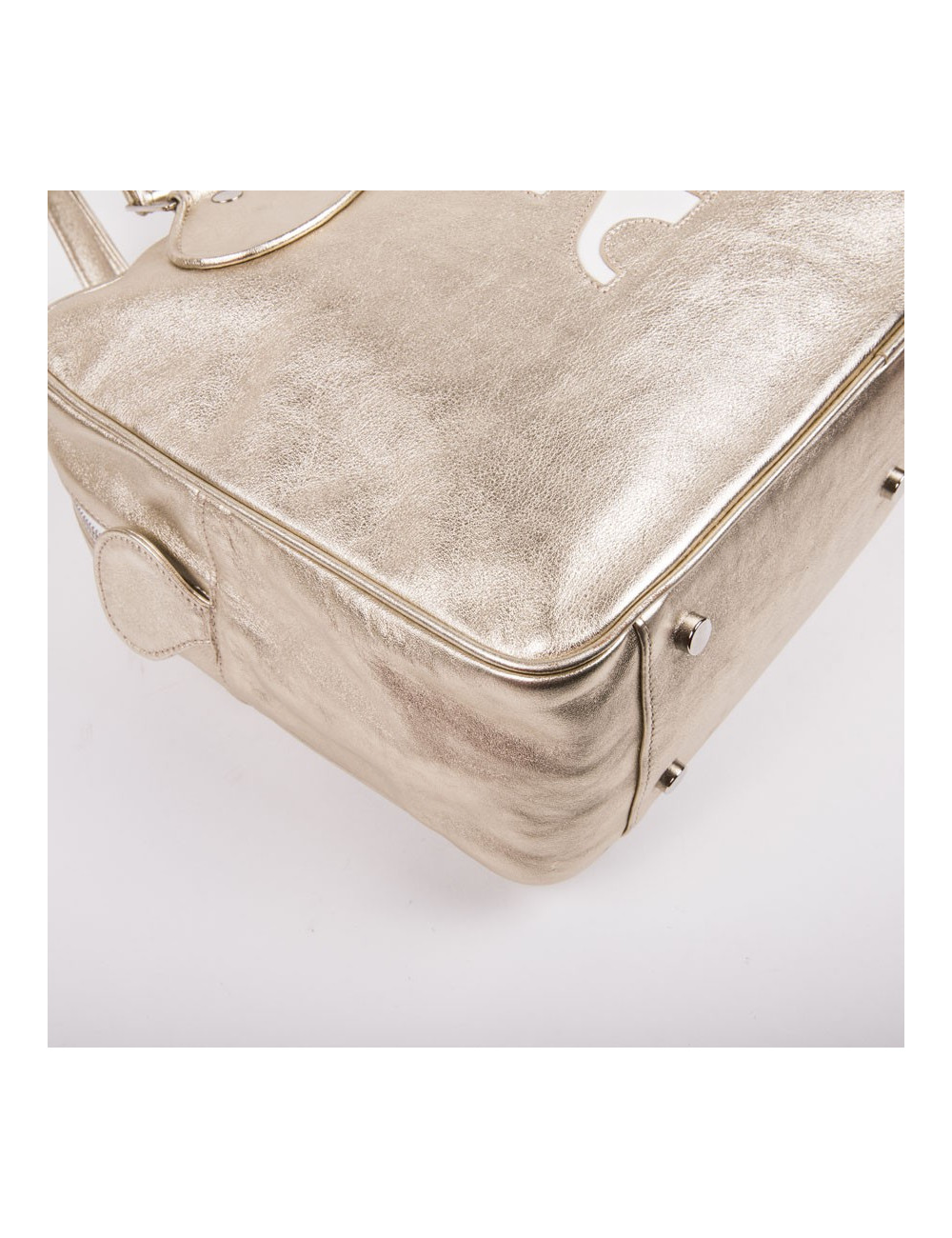 COURREGES bag in golden smooth lambskin leather