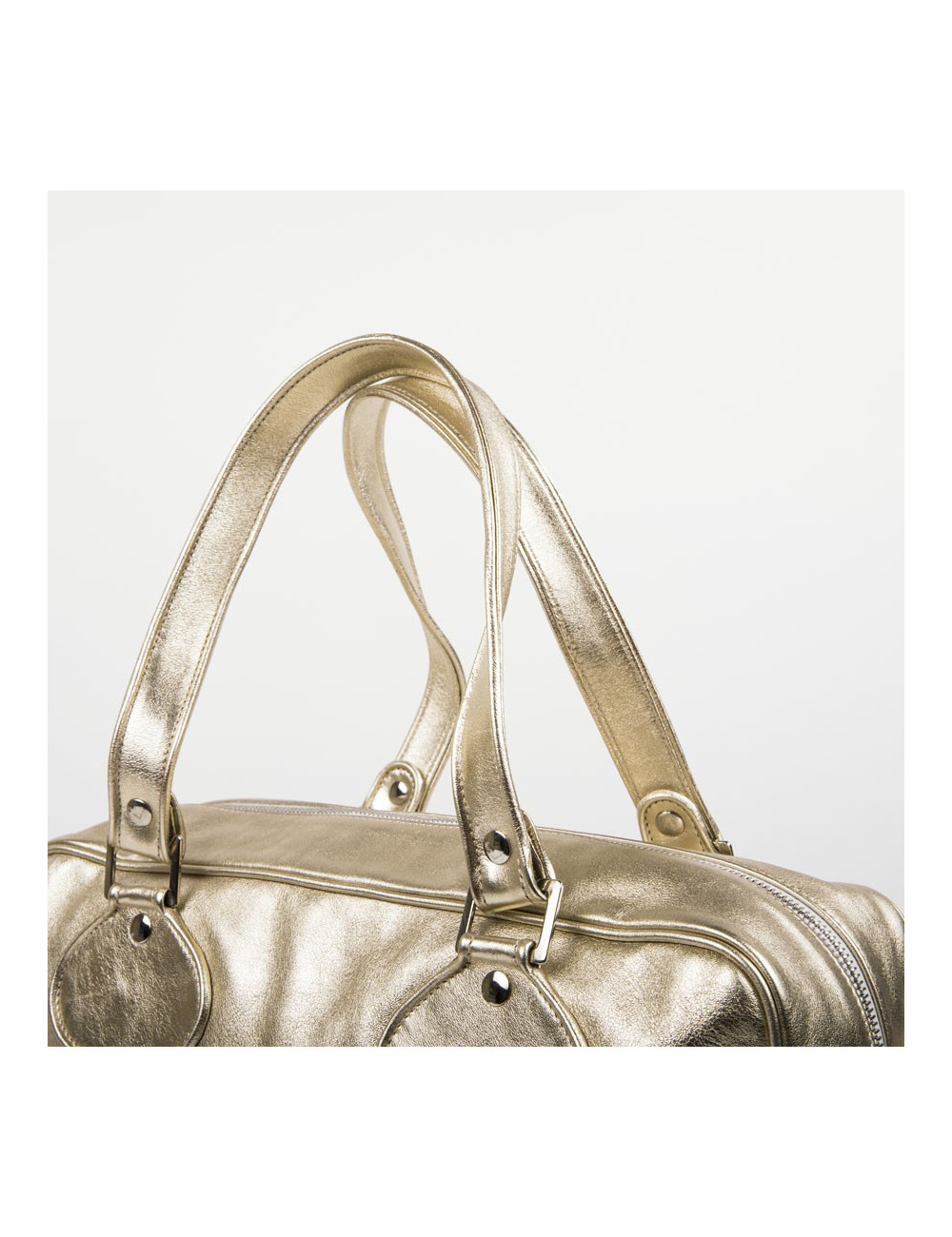 COURREGES bag in golden smooth lambskin leather