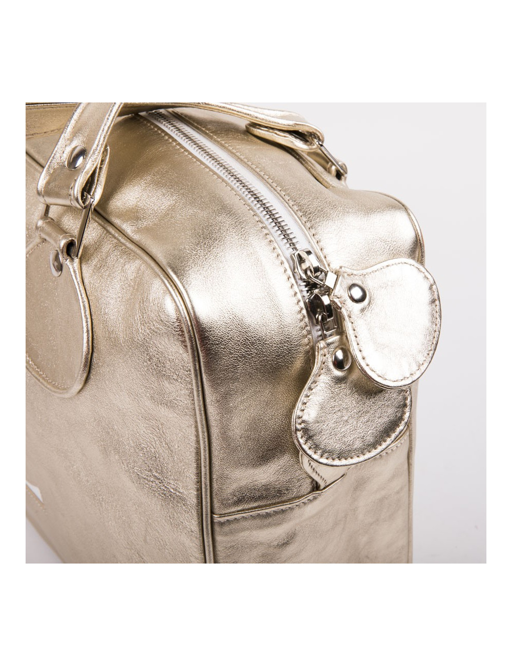COURREGES bag in golden smooth lambskin leather