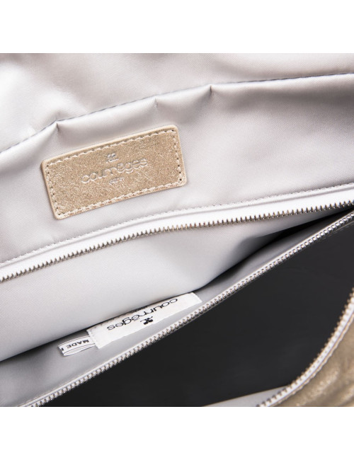 COURREGES bag in golden smooth lambskin leather