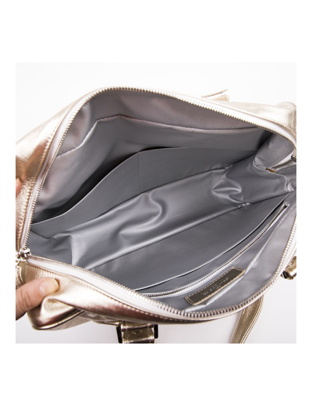 COURREGES bag in golden smooth lambskin leather