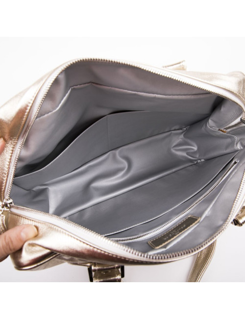 COURREGES bag in golden smooth lambskin leather