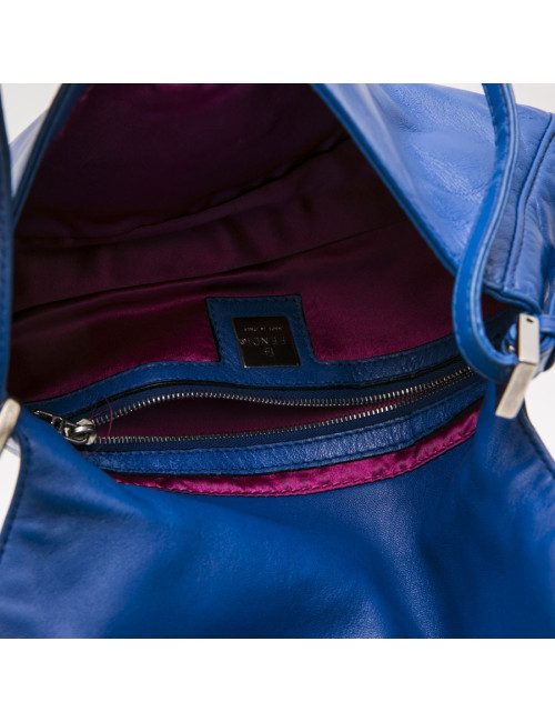  Sac FENDI cuir lisse bleu éléctrique