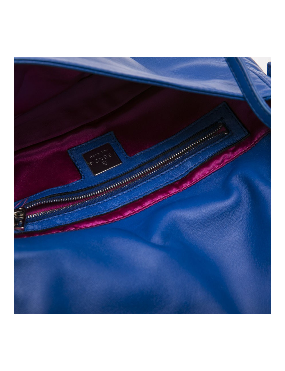  Sac FENDI cuir lisse bleu éléctrique