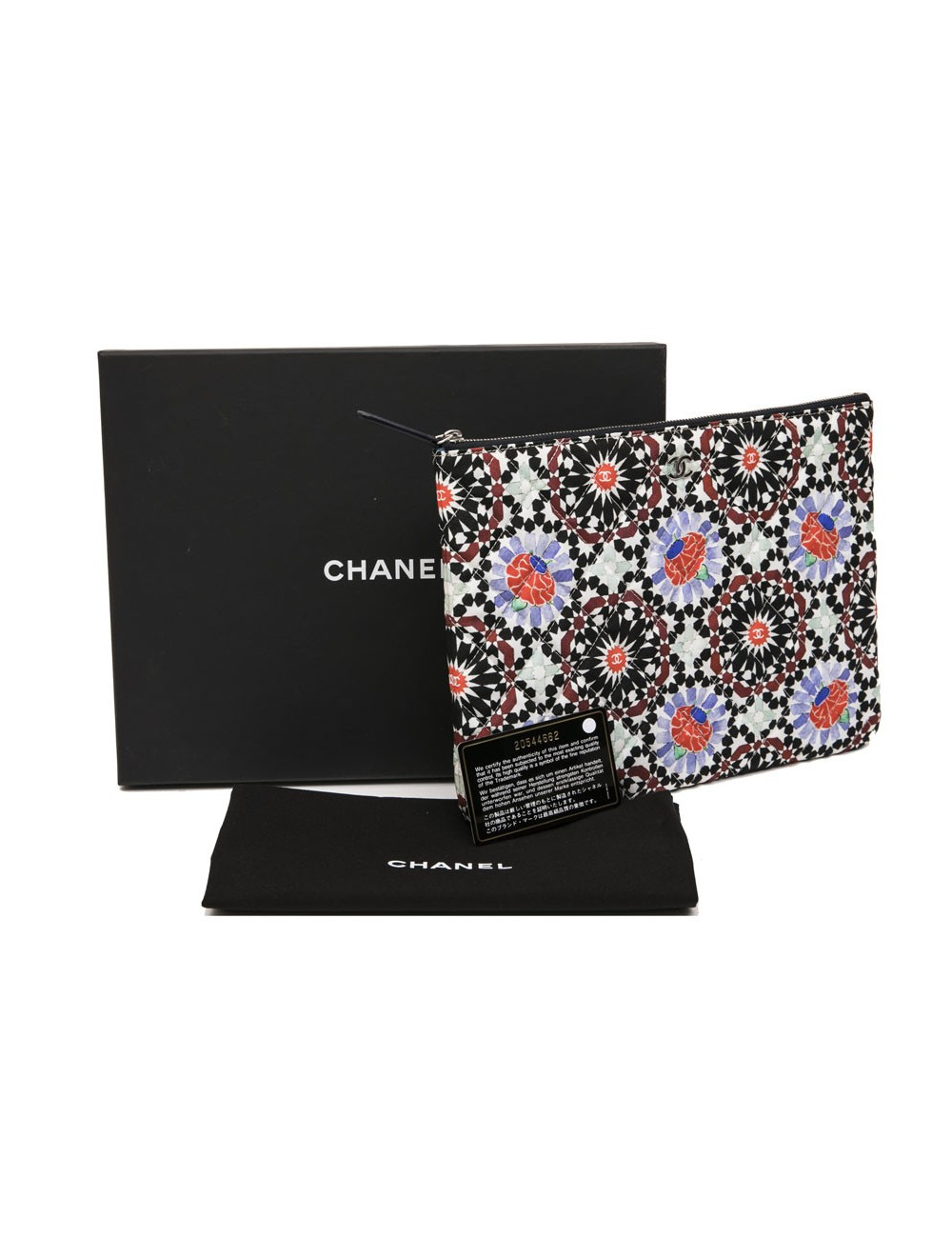 Pochette CHANEL toile muticolore