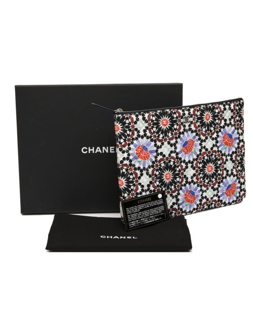 Pochette CHANEL toile muticolore