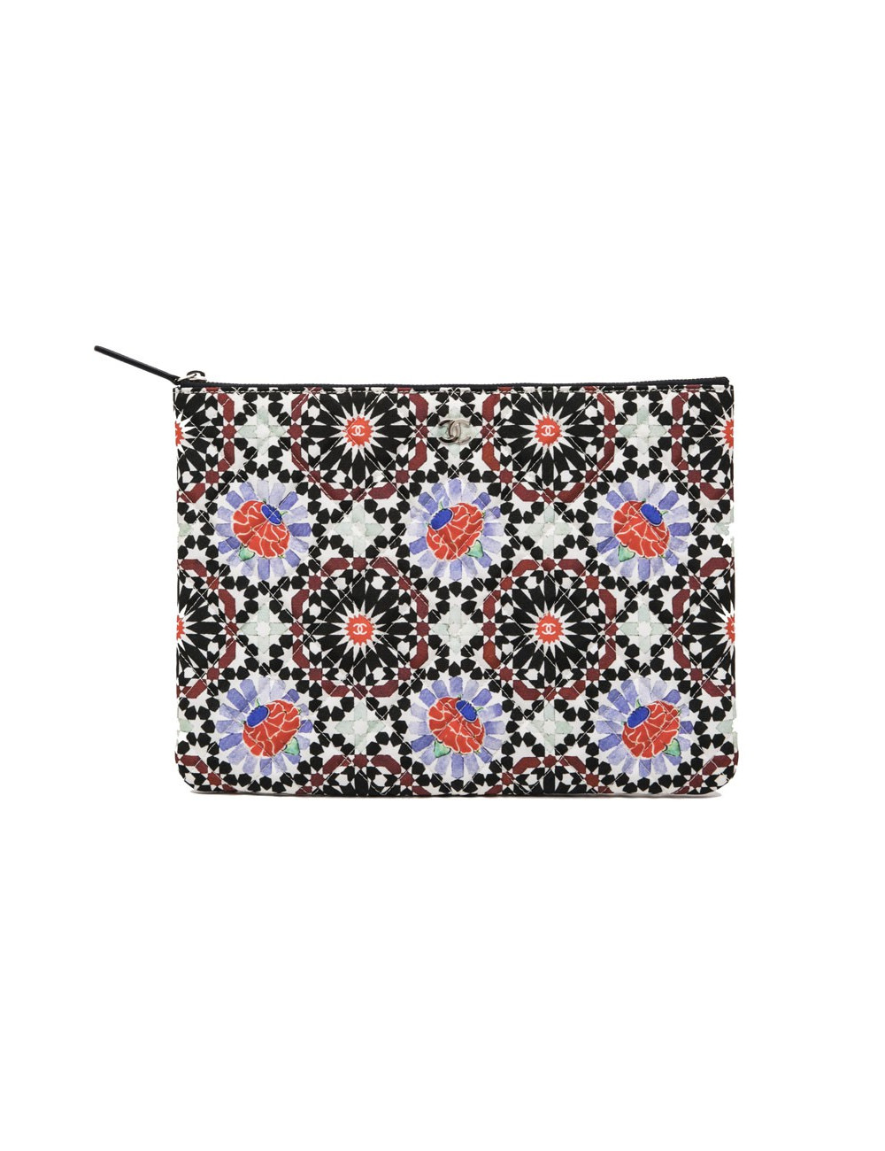CHANEL clutch in multicolored quilted canvas