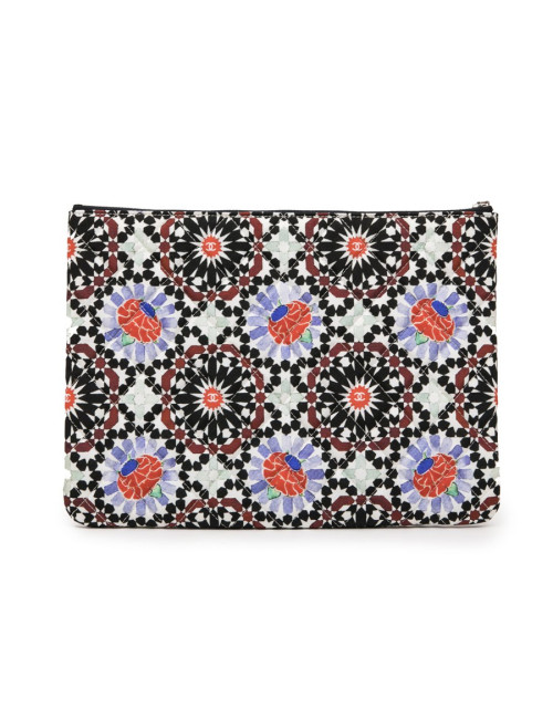 Pochette CHANEL toile muticolore