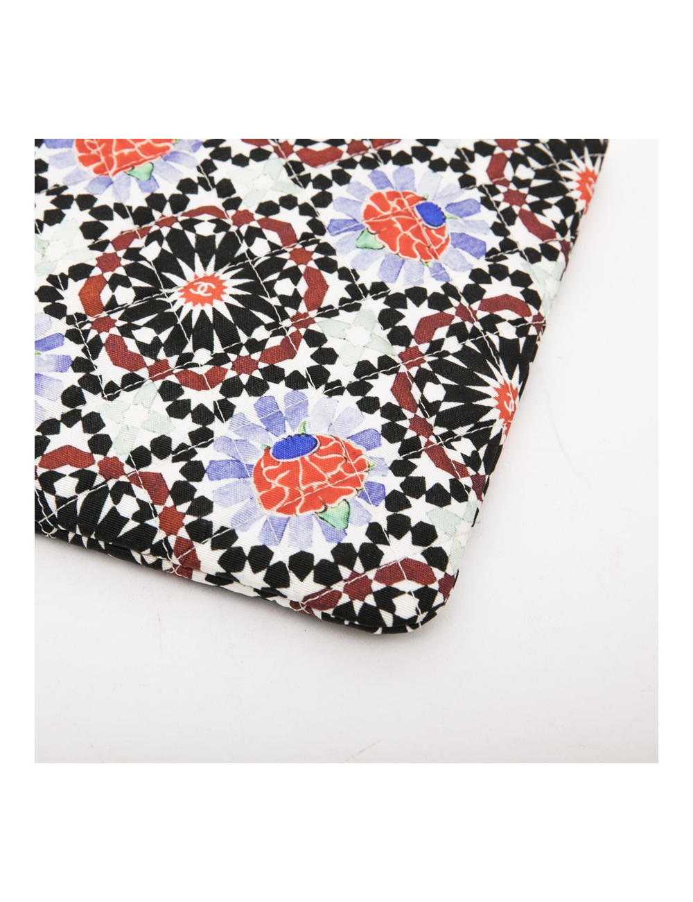 CHANEL clutch in multicolored quilted canvas