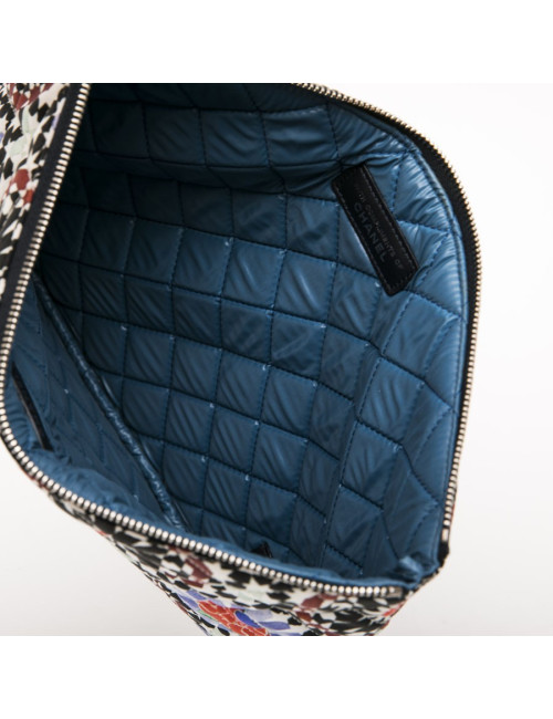 CHANEL clutch in multicolored quilted canvas