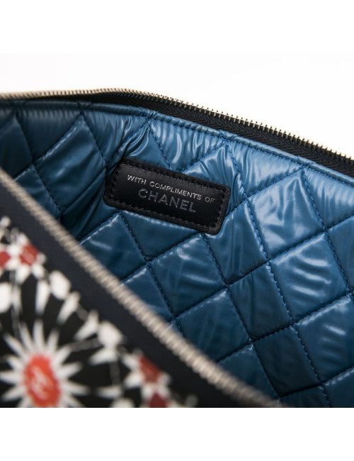 CHANEL clutch in multicolored quilted canvas