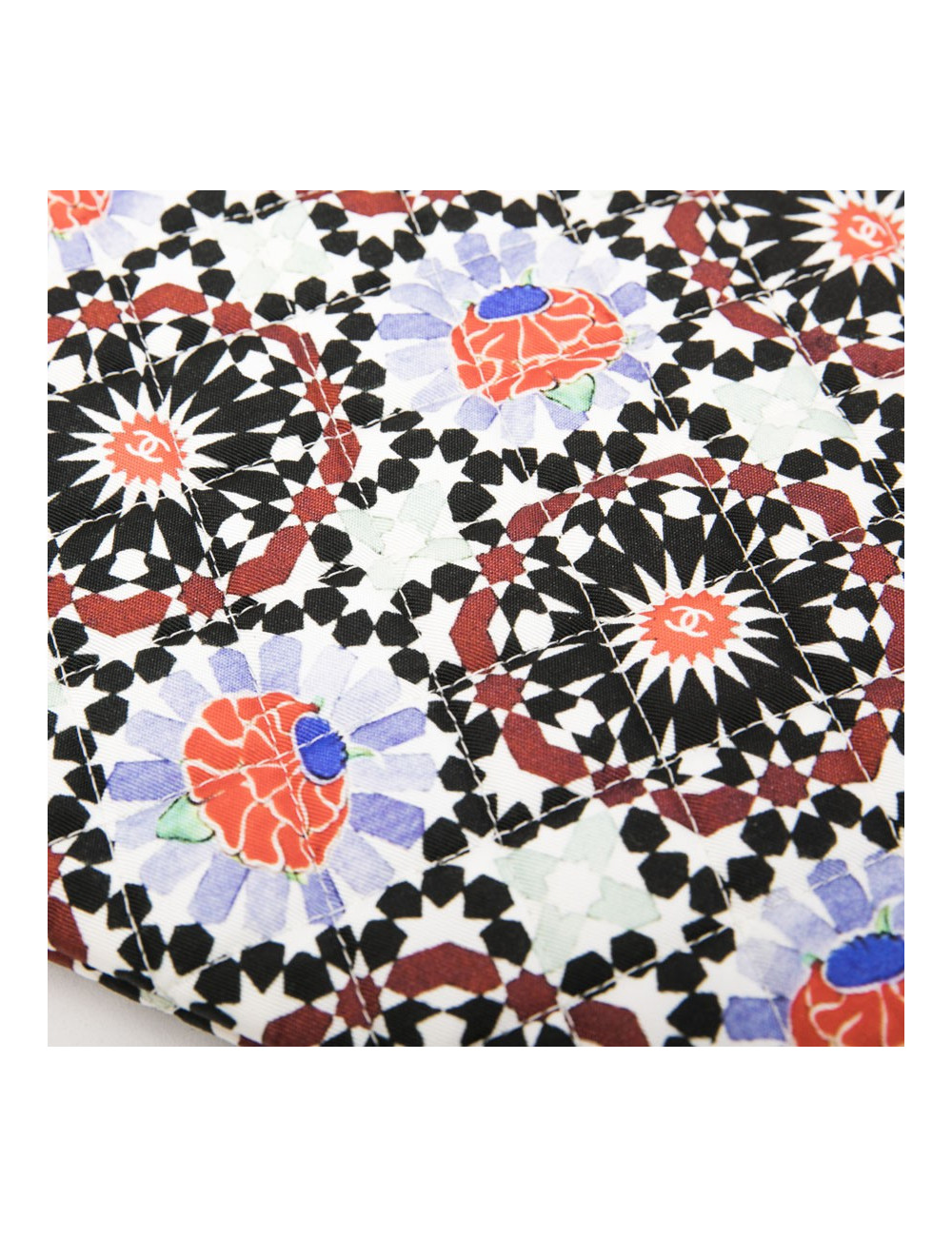 CHANEL clutch in multicolored quilted canvas