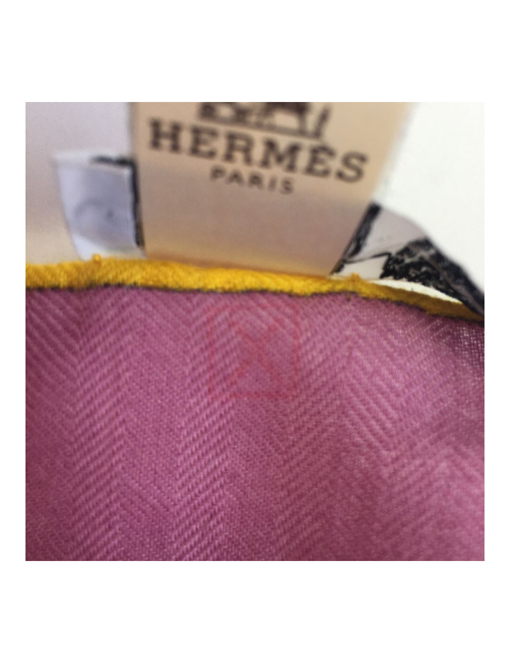 HERMES shawl Sellier in cashmere and silk