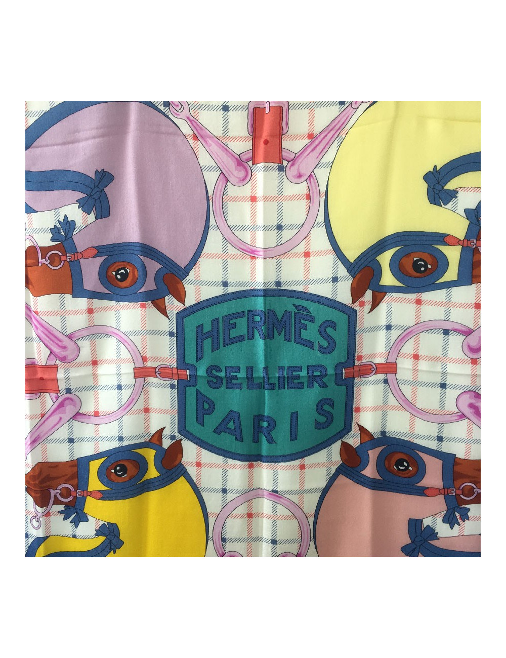 HERMES shawl Sellier in cashmere and silk