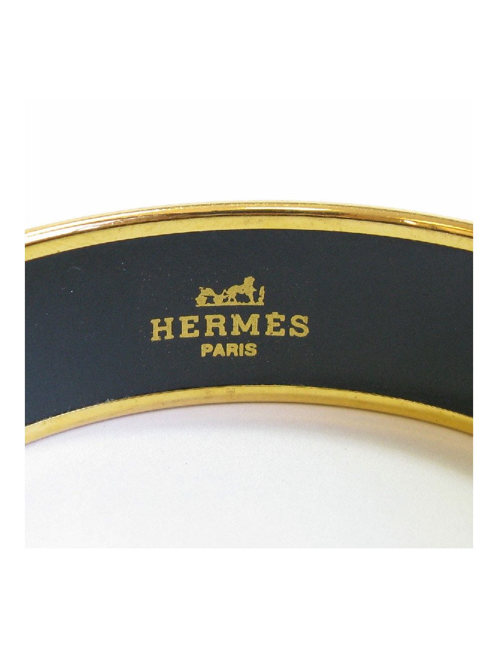 Bracelet HERMES en émail rouge et métal doré