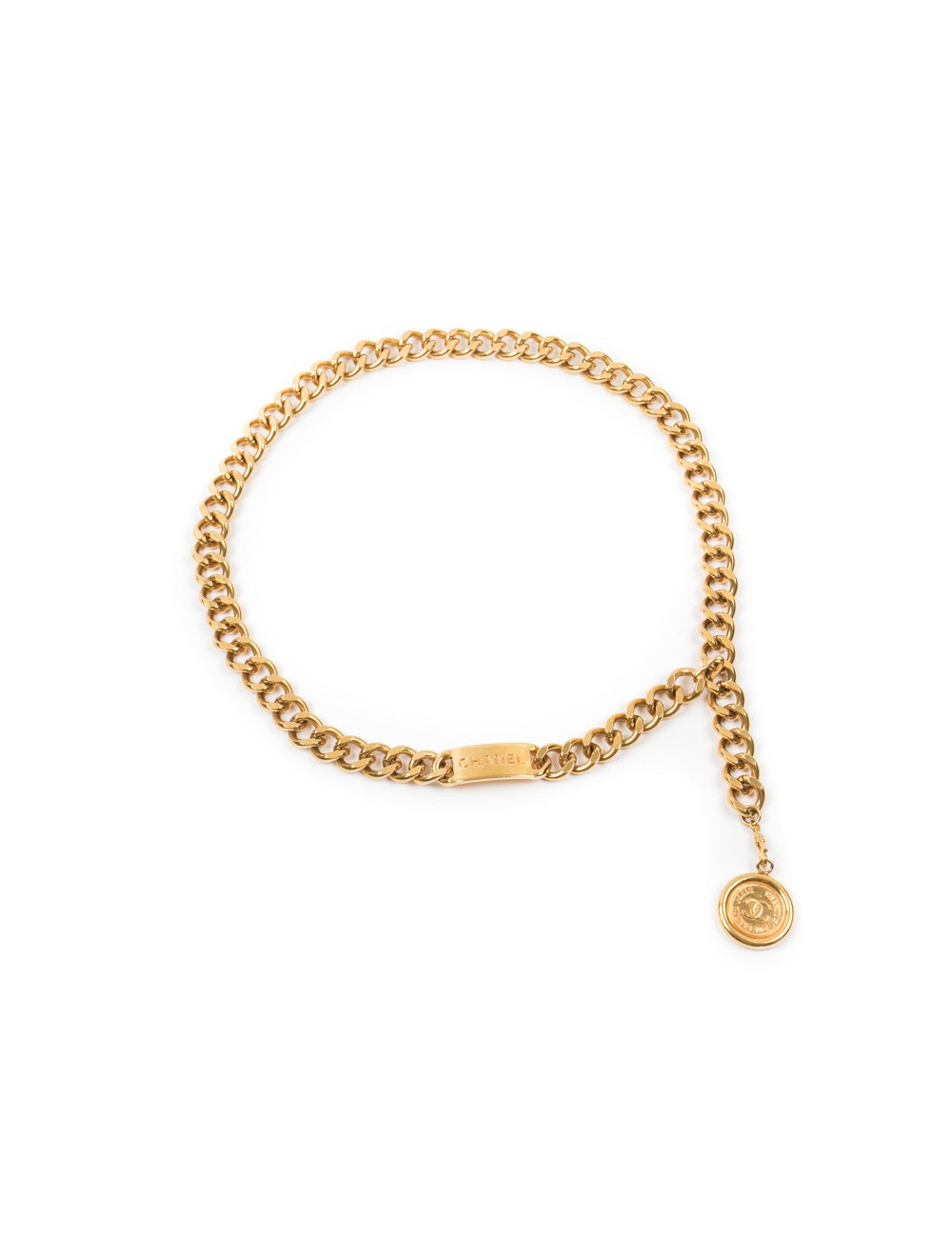 Ceinture CHANEL vintage T85 en chaîne dorée