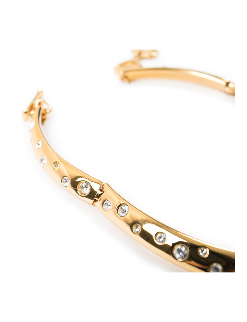 Parure collier et bracelet YSL YVES SAINT LAURENT Vintage en métal doré et strass