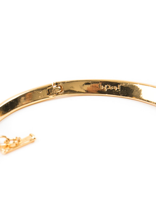 Parure collier et bracelet YSL YVES SAINT LAURENT Vintage en métal doré et strass