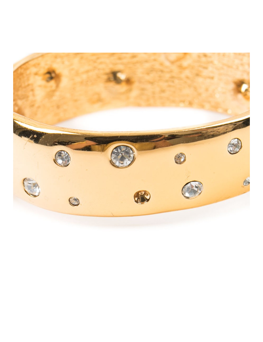 Parure collier et bracelet YSL YVES SAINT LAURENT Vintage en métal doré et strass