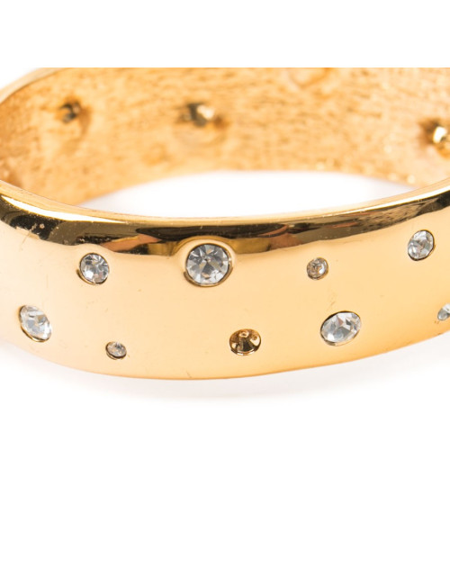 Parure collier et bracelet YSL YVES SAINT LAURENT Vintage en métal doré et strass