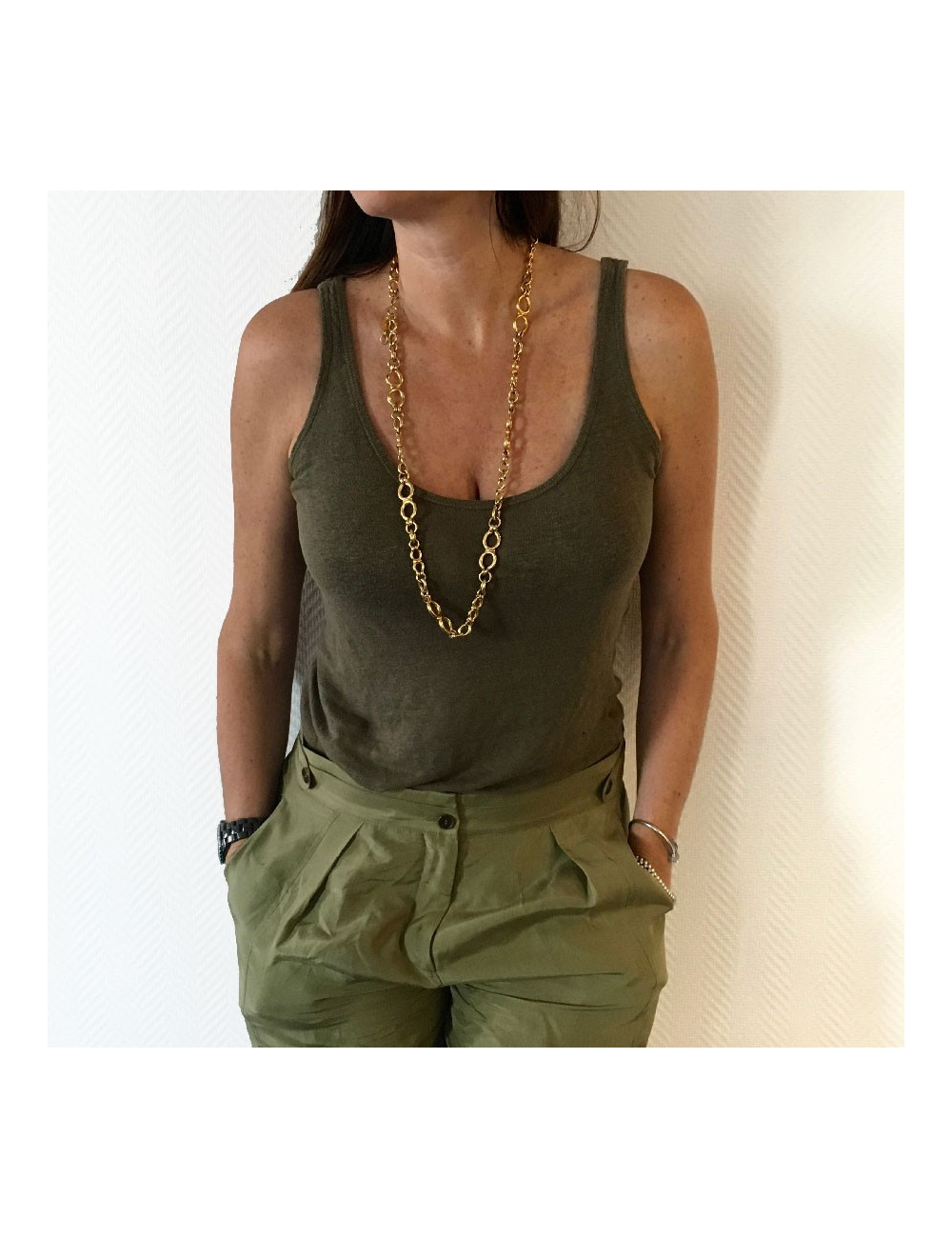 Sautoir CHANEL 90 ' chaine dorée