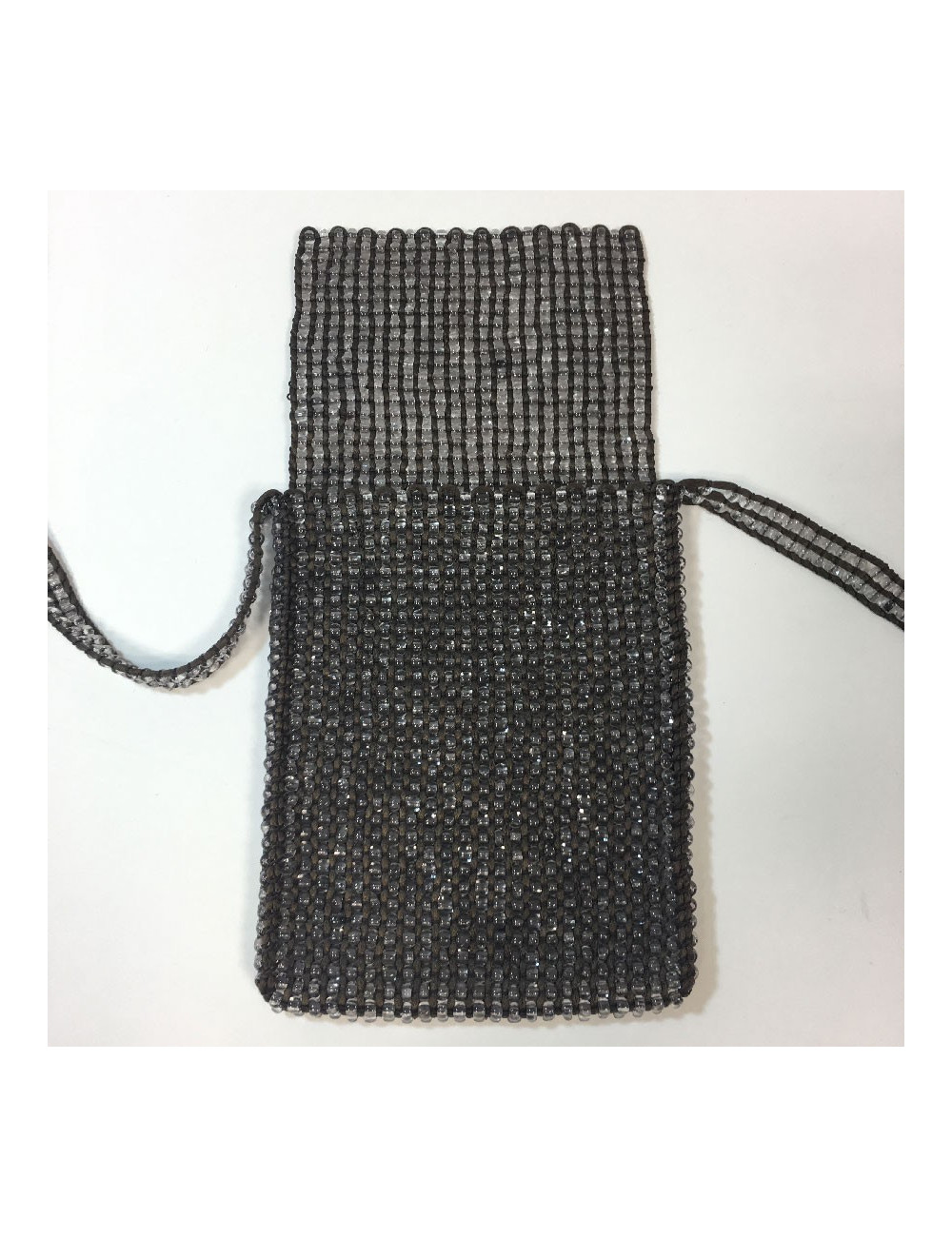 Petit sac GIORGIO ARMANI en perles transparentes et fils de soie marron