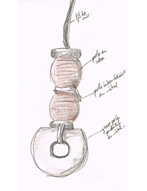Sautoir chanel en pâte de verre croix vintage