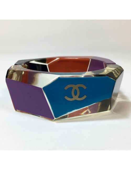 CHANEL Cuff bracelet in multicolored plexiglass
