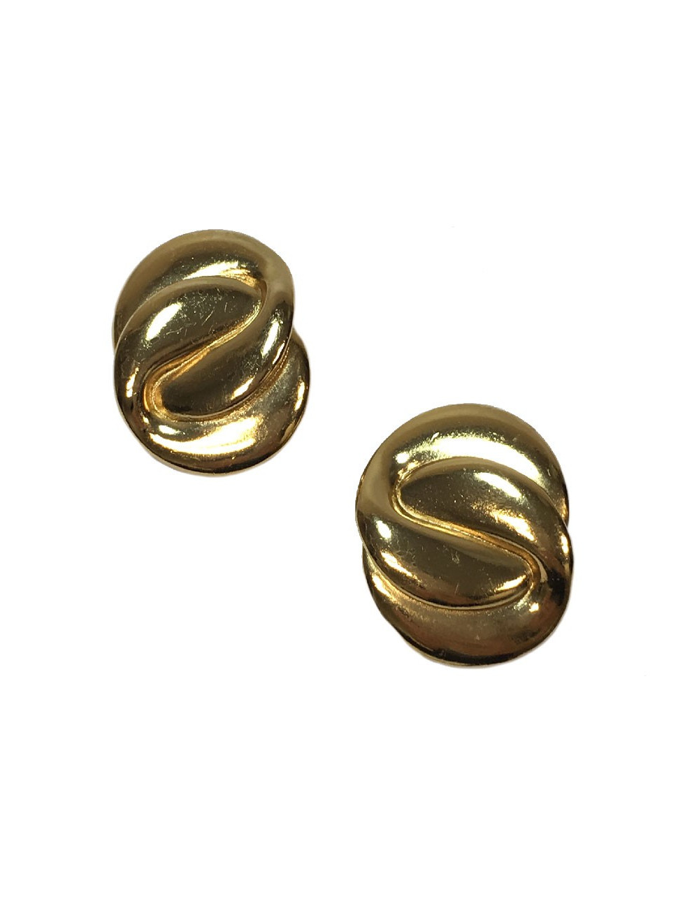 Boucles d'oreilles clips YVES SAINT LAURENT vintage en métal doré