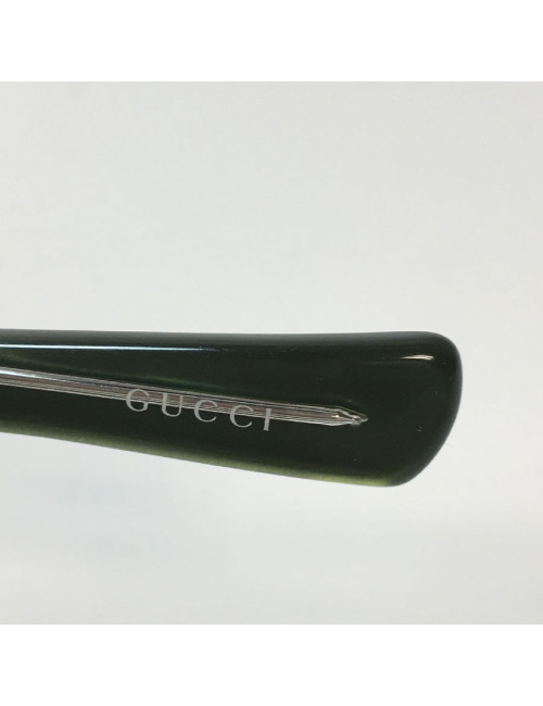 Lunettes de soleil GUCCI oversize en plastique vert