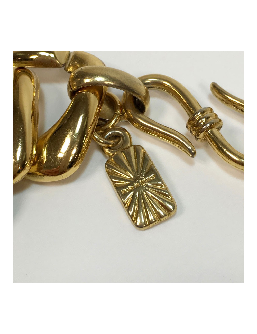 YVES SAINT LAURENT vintage knit necklace in gilt metal