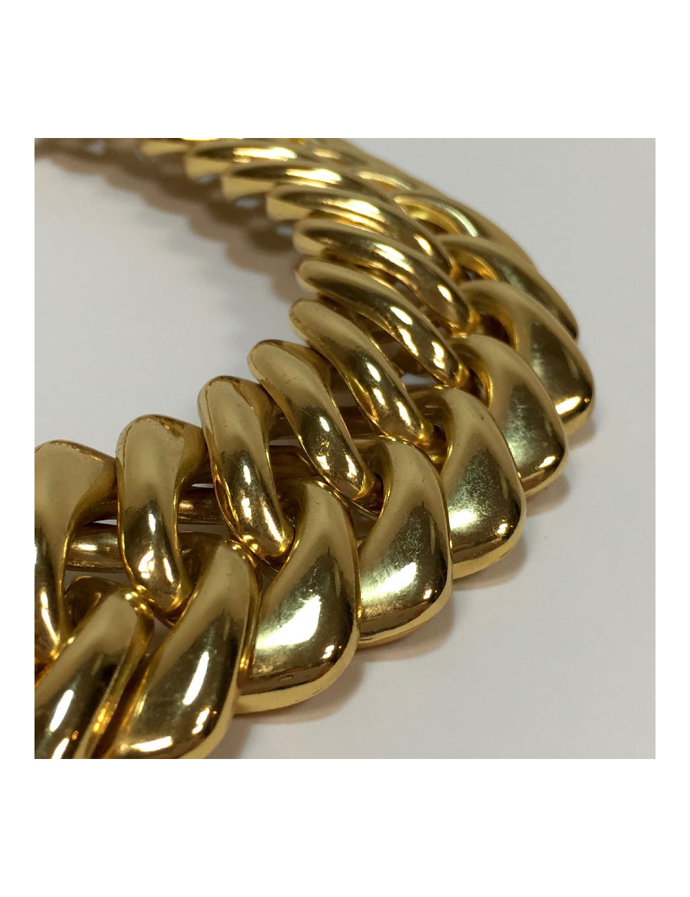 YVES SAINT LAURENT vintage knit necklace in gilt metal